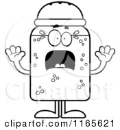 Black And White Scared Salt Shaker Mascot