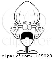 Poster, Art Print Of Black And White Scared Paintbrush Mascot