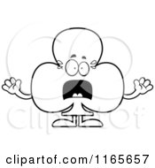Poster, Art Print Of Black And White Scared Club Card Suit Mascot
