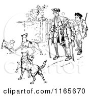 Poster, Art Print Of Retro Vintage Black And White Injured Men And Dogs