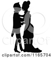 Clipart Of A Silhouetted Couple Dancing Royalty Free Vector Illustration
