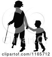 Poster, Art Print Of Silhouetted Boy And Peg Legged Father