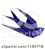 Clipart Of A Purple Origami Hummingbird 2 Royalty Free Vector Illustration