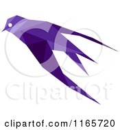 Clipart Of A Purple Origami Bird Royalty Free Vector Illustration