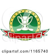 Clipart Of A Green And Red Heraldic Golf Design Royalty Free Vector Illustration