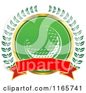 Clipart Of A Green And Red Heraldic Golf Design 2 Royalty Free Vector Illustration