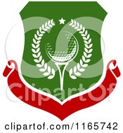 Clipart Of A Green And Red Heraldic Golf Design 3 Royalty Free Vector Illustration