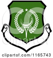 Clipart Of A Green Heraldic Golf Design Royalty Free Vector Illustration