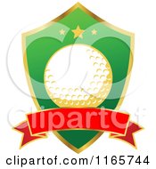 Clipart Of A Green And Red Heraldic Golf Design 4 Royalty Free Vector Illustration