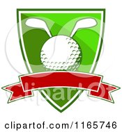 Clipart Of A Green And Red Heraldic Golf Design 5 Royalty Free Vector Illustration