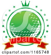 Clipart Of A Green And Red Heraldic Golf Design 7 Royalty Free Vector Illustration