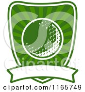 Clipart Of A Green Heraldic Golf Design 2 Royalty Free Vector Illustration