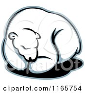 Clipart Of A Hibernating Polar Bear Royalty Free Vector Illustration
