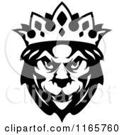 Black And White Heraldic Lion With A Crown