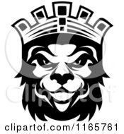 Poster, Art Print Of Black And White Heraldic Lion With A Crown 2