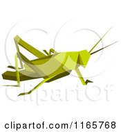 Clipart Of A Green Origami Grasshopper Royalty Free Vector Illustration