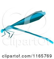 Poster, Art Print Of Blue Origami Dragonfly