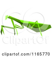 Poster, Art Print Of Green Origami Praying Mantis