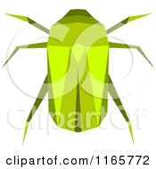 Clipart Of A Green Origami Beetle Royalty Free Vector Illustration