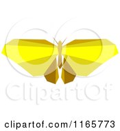 Clipart Of A Yellow Origami Moth Royalty Free Vector Illustration