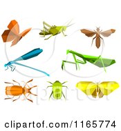 Clipart Of Origami Insects Royalty Free Vector Illustration by Vector Tradition SM