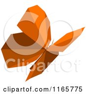 Clipart Of An Orange Origami Butterfly Royalty Free Vector Illustration