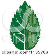 Poster, Art Print Of Green Computer Motherboard Circuit Leaf