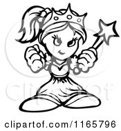 Cartoon Of A Black And White Tough Princess Holding Up Fists Royalty Free Vector Clipart by Chromaco