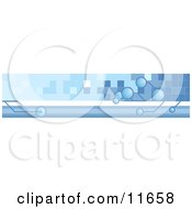 Internet Web Banner With Blue Bubbles And Tiles by AtStockIllustration