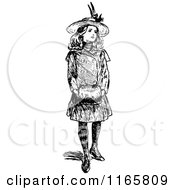 Clipart Of A Retro Vintage Black And White Stylish Girl Royalty Free Vector Illustration