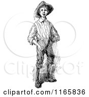 Poster, Art Print Of Retro Vintage Black And White Farmer Boy