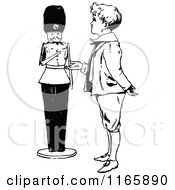 Poster, Art Print Of Retro Vintage Black And White Boy Talking To A Toy Soldier