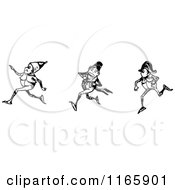 Poster, Art Print Of Retro Vintage Black And White Boys Running