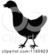 Clipart Of A Silhouetted Bird Royalty Free Vector Illustration