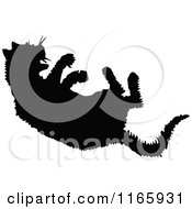 Clipart Of A Silhouetted Hissing Cat Royalty Free Vector Illustration