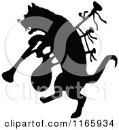 Poster, Art Print Of Silhouetted Cat With Bagpipes