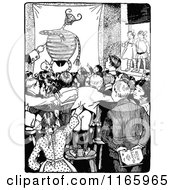 Poster, Art Print Of Retro Vintage Black And White Class Of Kids Looking At A Monster