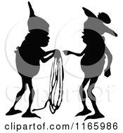 Poster, Art Print Of Silhouetted Gnome Boys Passing Rope