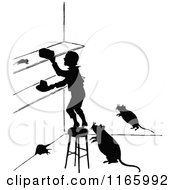 Poster, Art Print Of Silhouetted Boy In A Kitchen With Rats