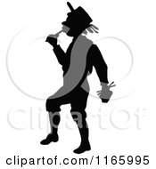 Clipart Of A Silhouetted Boy Walking And Eating Candy Royalty Free Vector Illustration