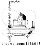 Retro Vintage Black And White Clock And Rats