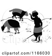 Poster, Art Print Of Silhouetted Little Bo Peep And Sheep