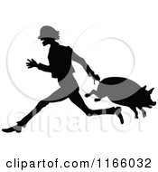 Poster, Art Print Of Silhouetted Farmer Carrying A Pig By Its Tail