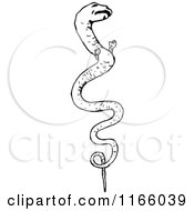 Clipart Of A Retro Vintage Black And White Serpent Royalty Free Vector Illustration by Prawny Vintage
