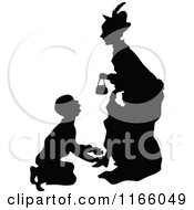 Poster, Art Print Of Silhouetted Man Begging To A Woman