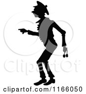 Clipart Of A Silhouetted Man Pointing Royalty Free Vector Illustration by Prawny Vintage