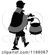 Poster, Art Print Of Silhouetted Man Carrying A Pot