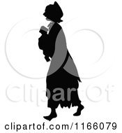 Clipart Of A Silhouetted Mother Carrying A Baby Royalty Free Vector Illustration