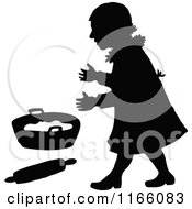 Poster, Art Print Of Silhouetted Girl With A Pan And Rolling Pin