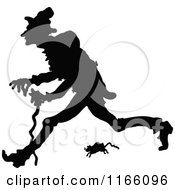 Clipart Of A Silhouetted Man And Mouse Walking Royalty Free Vector Illustration
